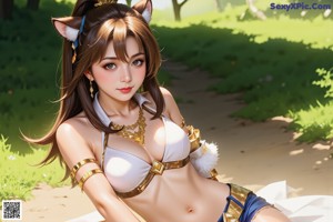 a sexy anime girl with big tits posing for the camera