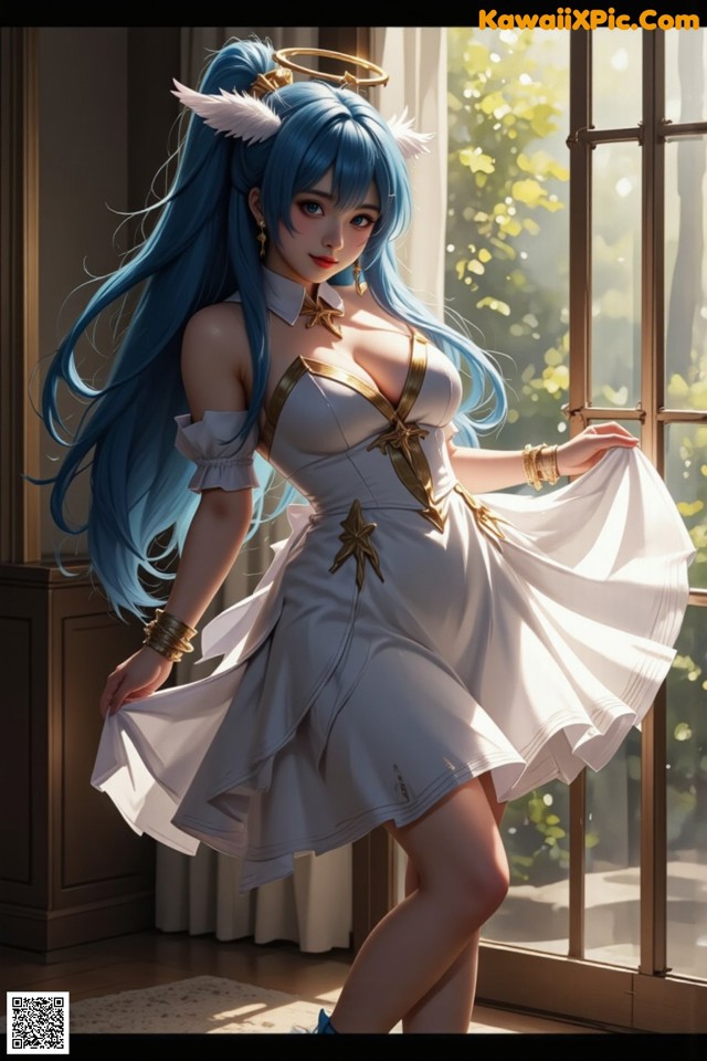 Hentai - Captivating Grace of the Cosmic Maiden Set.2 20250125 Part 14 No.9a6a9f A woman in a white dress standing by a window.