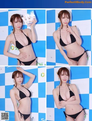 A woman in a white bikini posing for a picture.